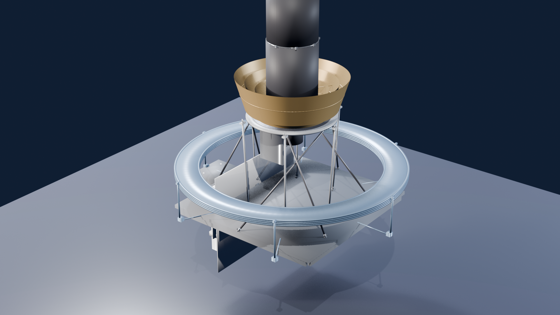 Stowed telescope render
